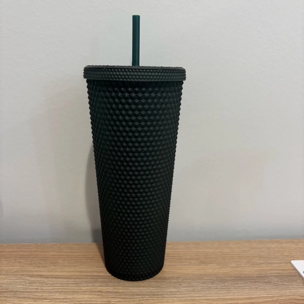 Starbucks Matte Dark Emerald Green soft touch‎ studded Bling Venti Cup